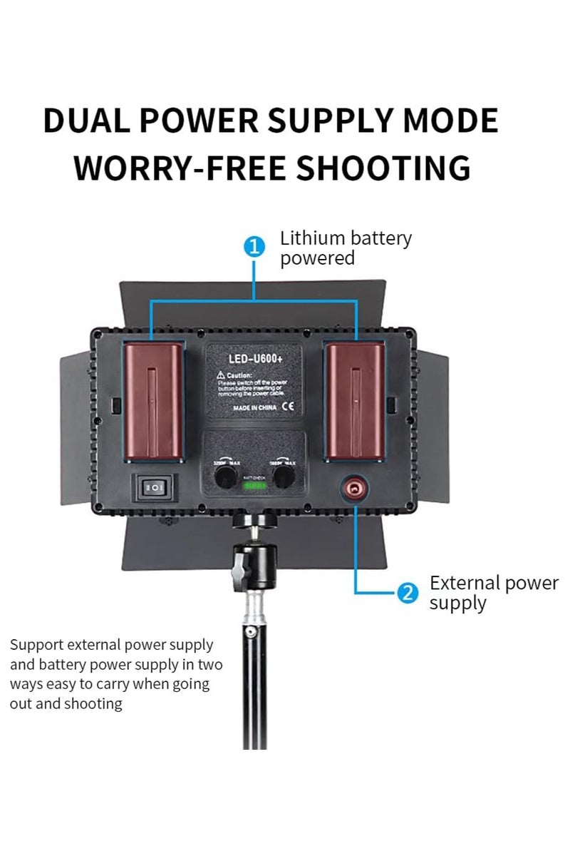 LEDIN 600 LED Light Kit, Rechargeable and Plug-Powered Camera Light, 3200K-5600K, Video Conference Live Light - Image 5