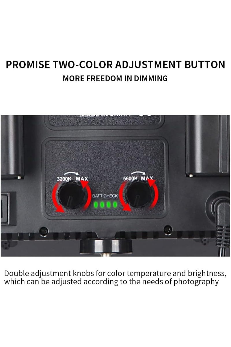 LEDIN 600 LED Light Kit, Rechargeable and Plug-Powered Camera Light, 3200K-5600K, Video Conference Live Light - Image 3