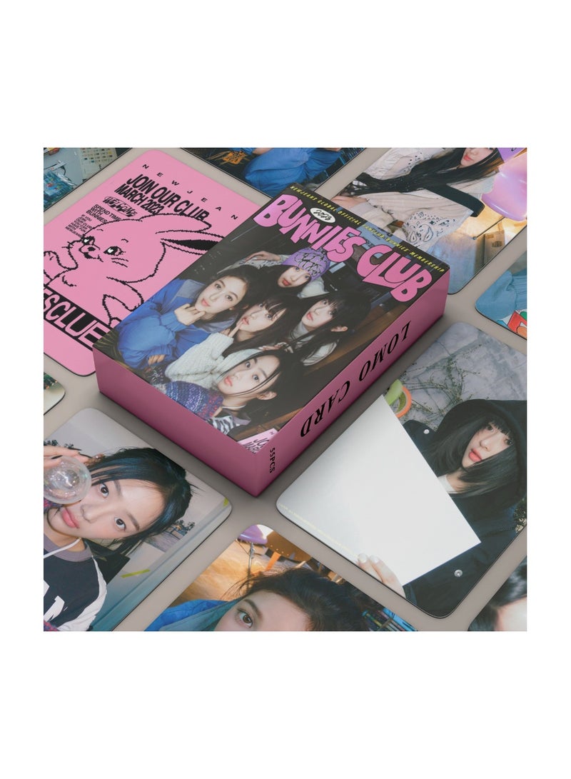NIBEMINENT 55 Pcs Kpop NJZ Bunnies Club Lomo Cards Card For Fans Collection Gifts - Image 2