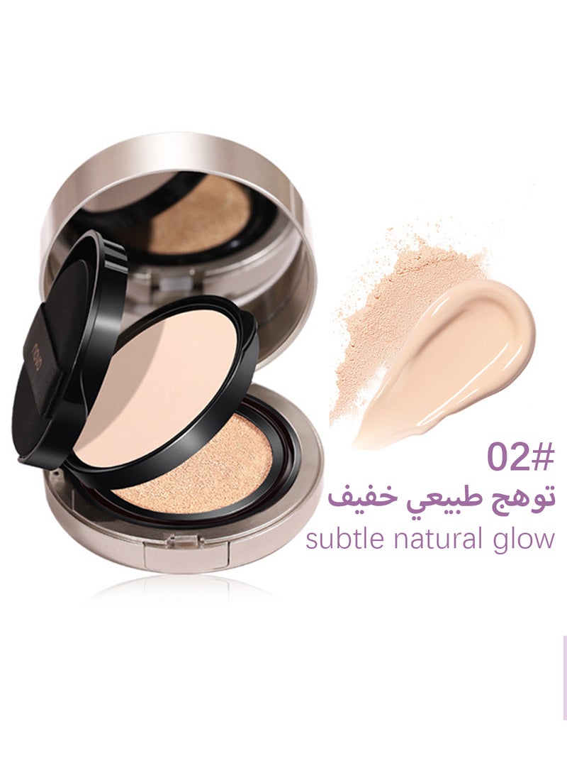 Novo Double Layer Air Cushion Cream, Natural Long Lasting Cushion Foundation, Lightweight Brightening Strong Concealer, 2 in 1 Makeup Base Primer and Pressed Finishing Powder for All Skin Types  - Image 1