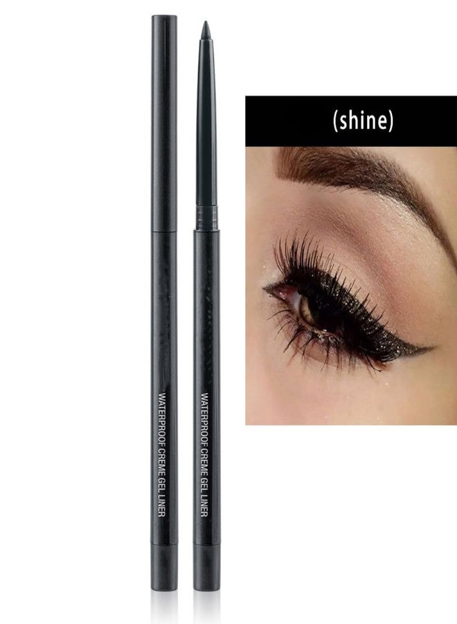 ONarisae eyeliner pencil retractable eyeliner creamy pigmented smudge proof eye liner pen Shimmer Black - Image 2