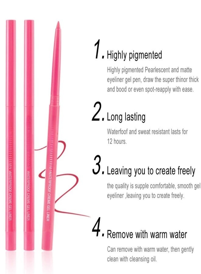 ONarisae eyeliner pencil retractable eyeliner creamy pigmented smudge proof eye liner pen Shimmer Black - Image 4
