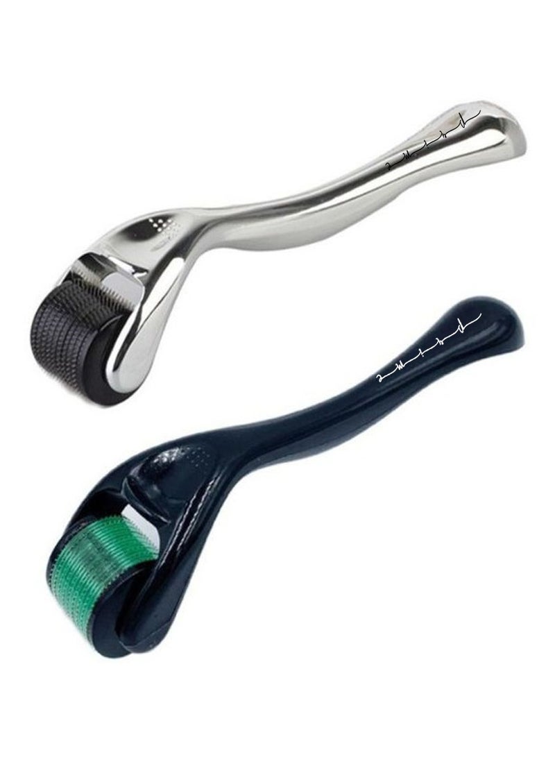 أسطوانة للوجه للوجه 1.5 مم و 0.5 مم من التيتانيوم أسطوانة الجلد للإبرة للتجاعيد ومقاومة الشيخوخة الخفيفة والندبات وفرط التصبغ والعناية بالبشرة والعناية بالشعر - Image 1