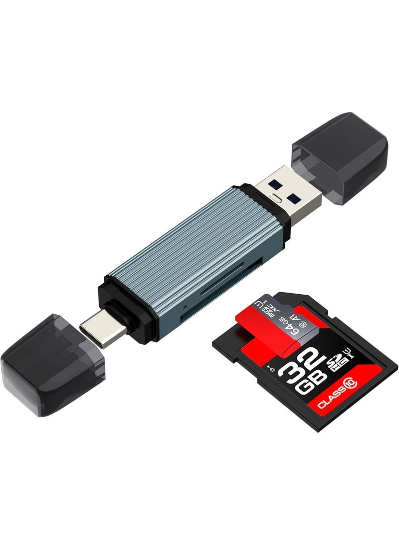 قارئ بطاقات SD وميكرو SD مزدوج المنفذ (منفذ USB-C و USB-A)، محول نقل الصور والفيديو من الكاميرات الرقمية للآيفون 16/15 والآيباد وماك بوك وأندرويد وسامسونج والكمبيوتر - Image 1