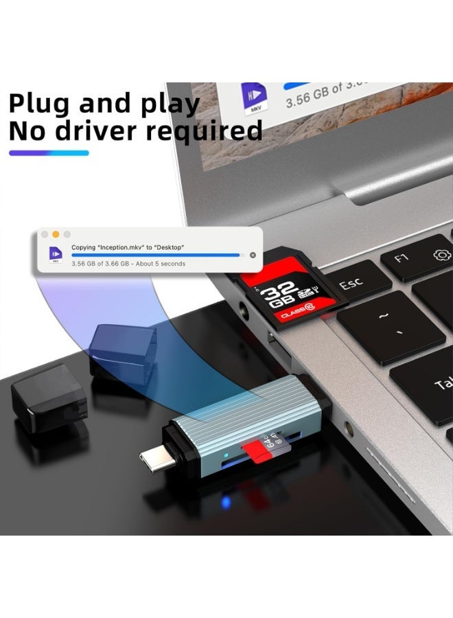 قارئ بطاقات SD وميكرو SD مزدوج المنفذ (منفذ USB-C و USB-A)، محول نقل الصور والفيديو من الكاميرات الرقمية للآيفون 16/15 والآيباد وماك بوك وأندرويد وسامسونج والكمبيوتر - Image 3