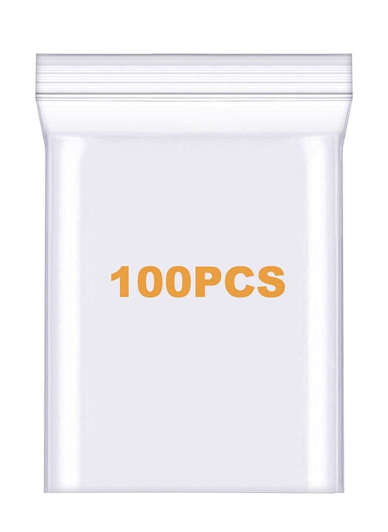 KASTWAVE 100 Count Quart Clear Reclosable Zip Plastic Poly Bags with Heavy Duty Resealable Lock Seal Zipper  - Image 1