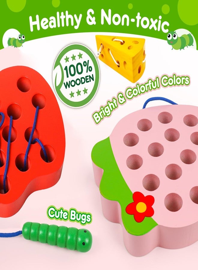 NAODONGLI Wooden Lacing Toys for Toddlers,Toddler Travel Toys Car Plane Games Toys Montessori Educational Learning Fine Motor Skills for Boys Girls Ages 3+(3 Pack Threading Toys) - Image 3