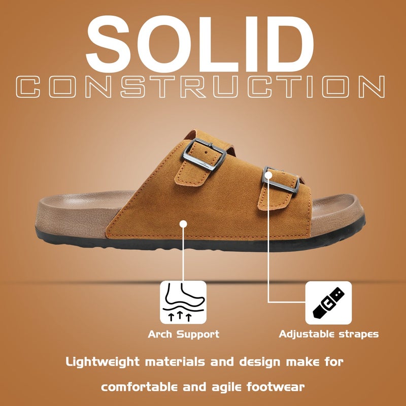 Face صنادل جلدية بنية للرجال - Image 1