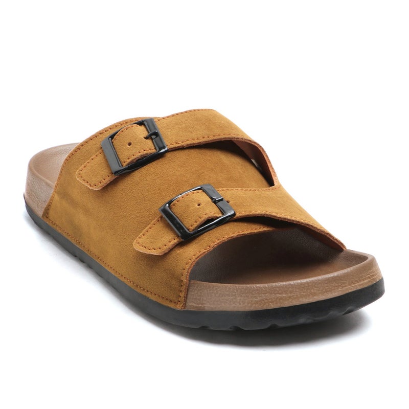 Face صنادل جلدية بنية للرجال - Image 5