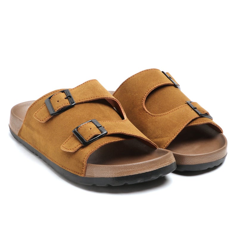 Face صنادل جلدية بنية للرجال - Image 4