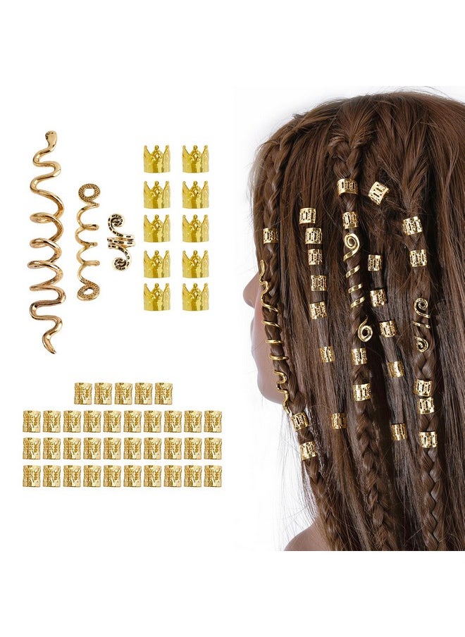 FRDTLUTHW - FRDTLUTHW 48Pcs Hair Accessories Loc Hair Jewelry for Women Braids, Gold Dreadlock Beads Metal Hair Cuffs for Girls - Image 1