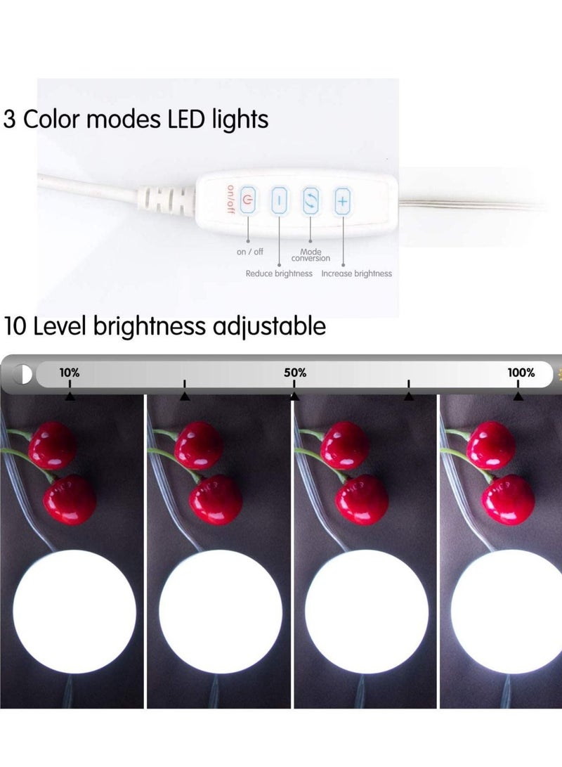 Hollywood Style LED Vanity Mirror Lights Kit with 10 Dimmable Light Bulbs For Makeup Dressing Table and Power Supply Plug in Lighting Fixture strip Vanity Mirror Light White - Image 3