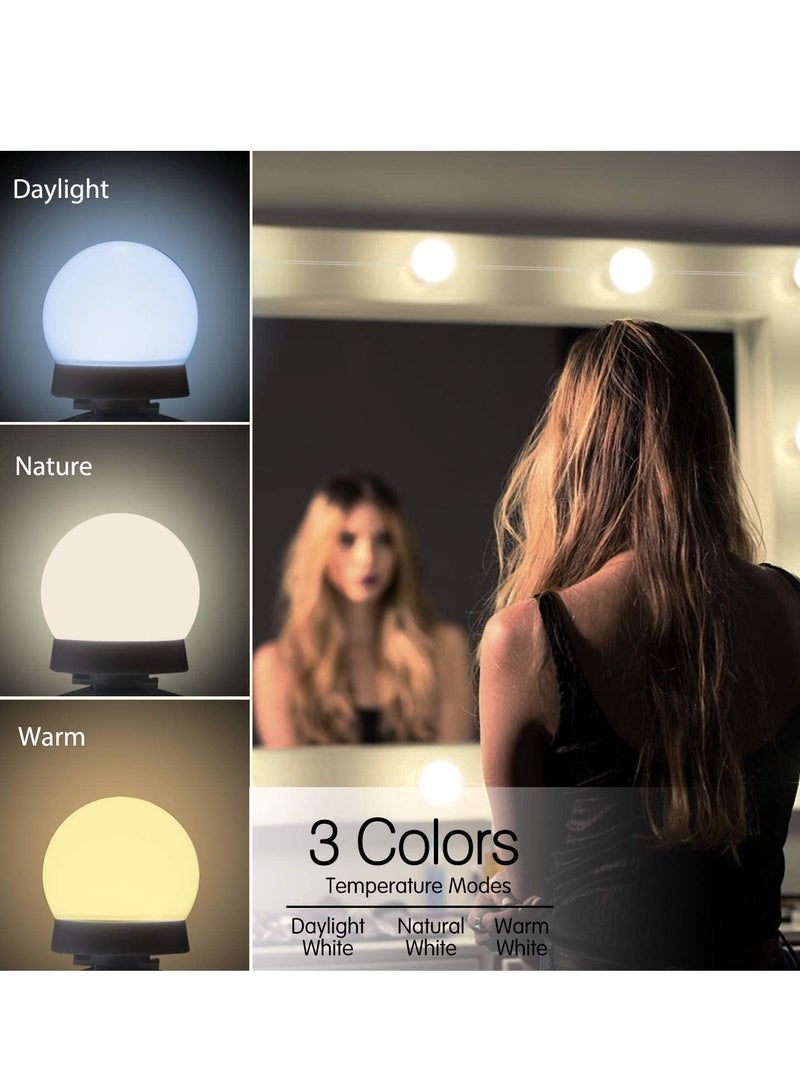 Hollywood Style LED Vanity Mirror Lights Kit with 10 Dimmable Light Bulbs For Makeup Dressing Table and Power Supply Plug in Lighting Fixture strip Vanity Mirror Light White - Image 2