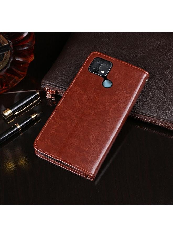 IDEWEI - Case For OPPO A15s Crazy Horse Texture Horizontal Flip Leather Case with Holder & Card Slots & Wallet - Image 1