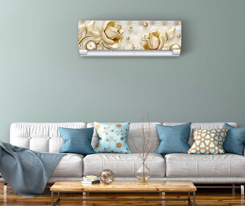 DreamKraft Decorative Flower AC Sticker (Multicolor PVC Vinyl 30cm x 91cm)-AC312-Self-Adhesive - Image 2
