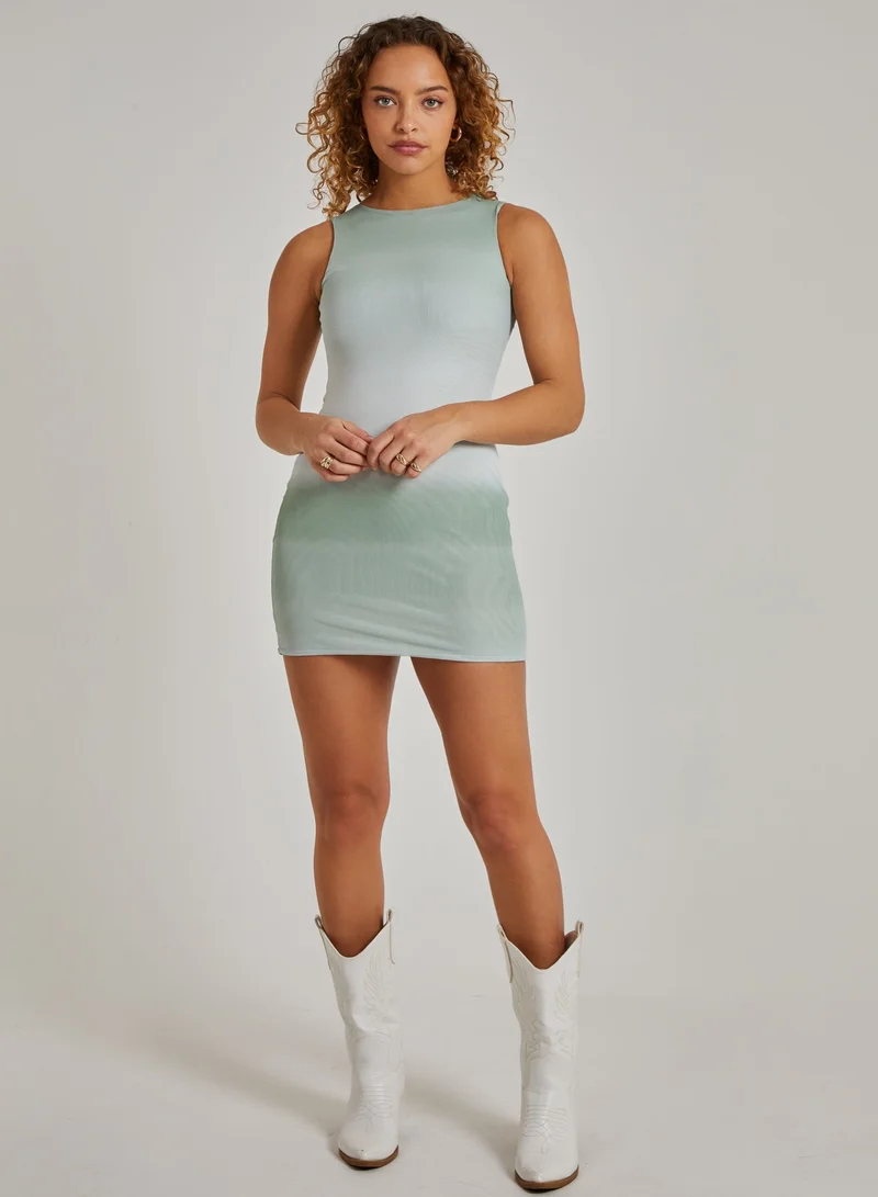 Pink Vanilla Halter Neck Ombre Mini Dress