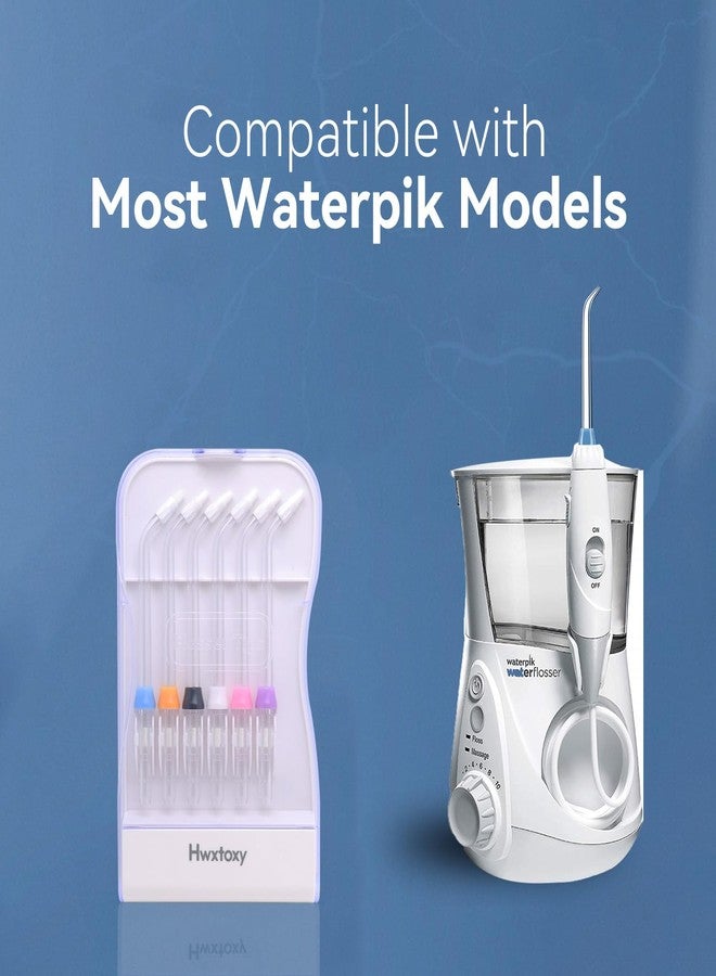 Hwxtoxy Replacement Tips for Waterpik Water Flosser Waterpik' Replacement Parts, Storage Case & AquaFlosser 6 Tips (6 Orthodontic Tips - Image 3
