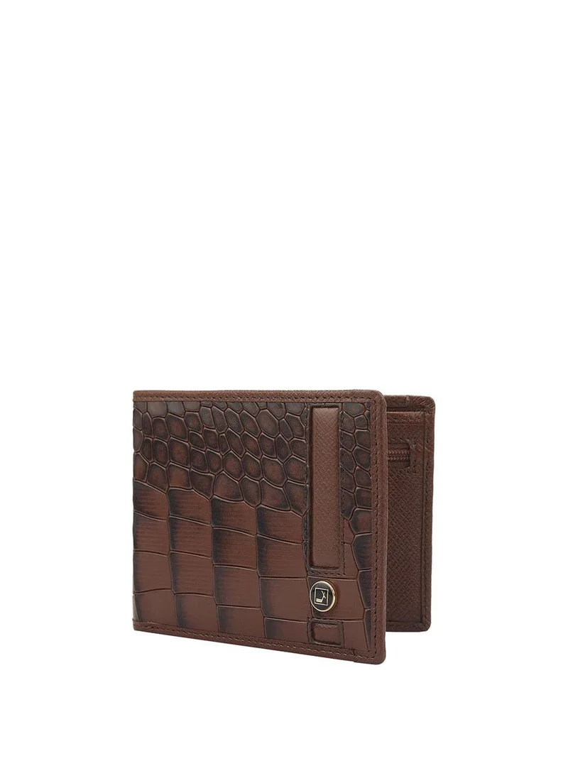 دا ميلانو محفظة جلد طبيعي بنية للرجال