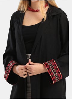 Carina Embroidered Cuffs Black Kimono  - Image 3