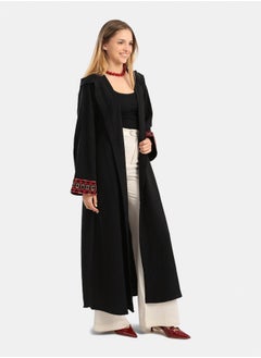 Carina Embroidered Cuffs Black Kimono  - Image 2