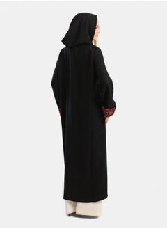 Carina Embroidered Cuffs Black Kimono  - Image 1