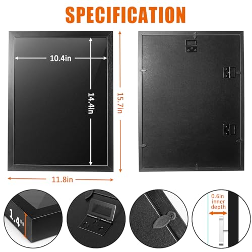 tutata 12x16 Pin Display Case, Enamel Pin Display Frame, Pin Collection Display, Shadow Box for Wall Display, Black - Image 4
