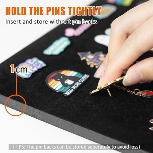 tutata 12x16 Pin Display Case, Enamel Pin Display Frame, Pin Collection Display, Shadow Box for Wall Display, Black - Image 2