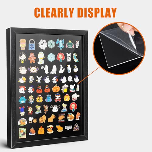 tutata 12x16 Pin Display Case, Enamel Pin Display Frame, Pin Collection Display, Shadow Box for Wall Display, Black - Image 5