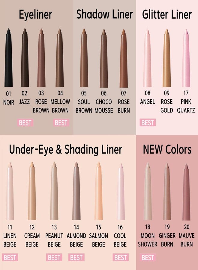 BBI@ BBIA BBIA Last Auto Gel Eyeliner 17 Color – Multi-Use Longwear & Waterproof Mechanical Eye Liner Easy Drawing with Smooth Texture Smudge-Resistant Shadow & Glitter Vegan Korea Eye Makeup (11 LINEN BEIGE) - Image 3