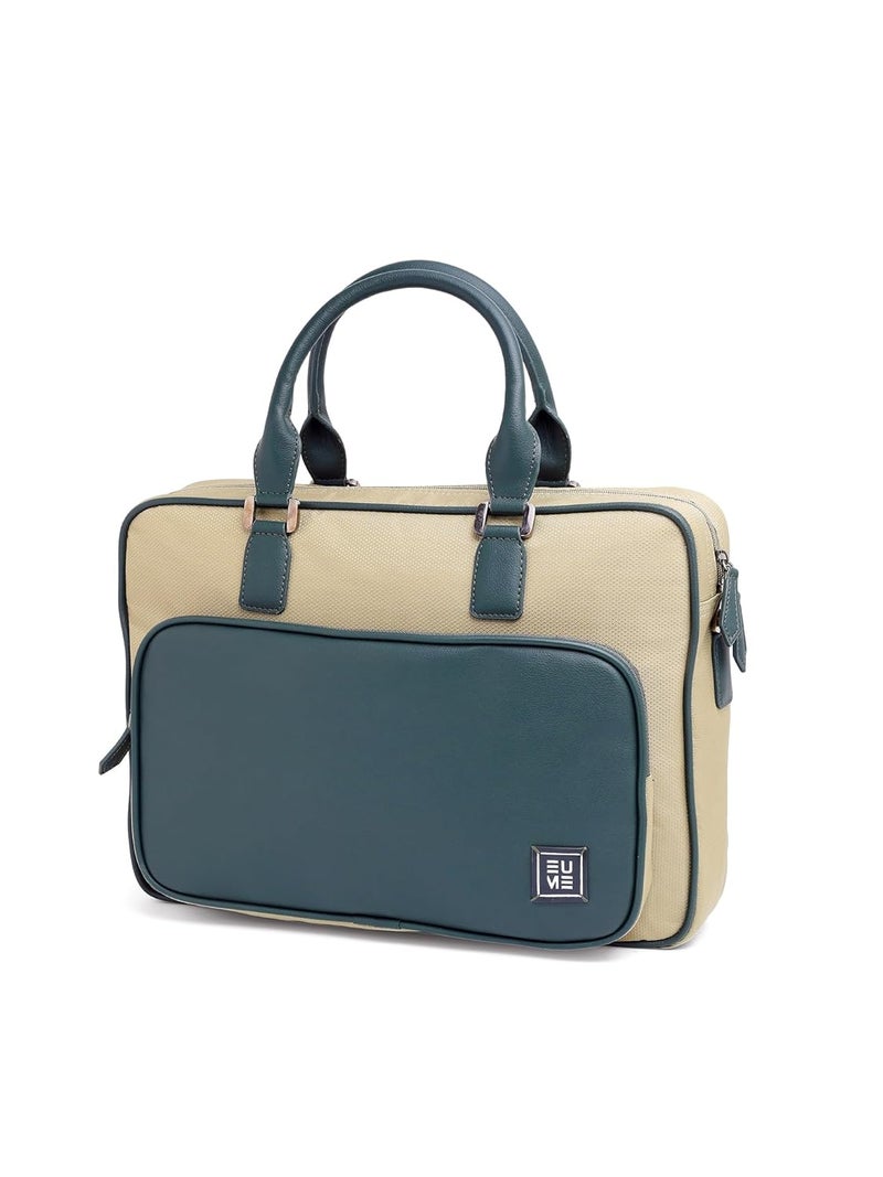 EUME 15L Executive Laptop Bag for Men | Water Resistant | Professional Messenger Bag | Tablet Compartment| Multiple Organisers | Upto 15.6" Laptop/MacBook | Vegan Leather Office Bag. - Image 1