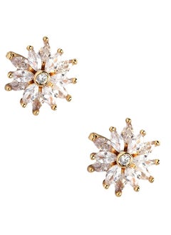 Just Peachy Gold-Plated Zirconia Flower-Shaped Stud Earrings – Elegant and Sparkling Jewelry for Women, Featuring a Delicate Floral Design. Hypoallergenic, Lightweight, and Comfortable, Perfect for Adding a Touch of Grace to Any Outfit. - pzsku/Z9B6DC49433D010EEF8A7Z/45/_/1729840184/6dbc0727-6502-4d85-bd4b-359fe5fba4f9