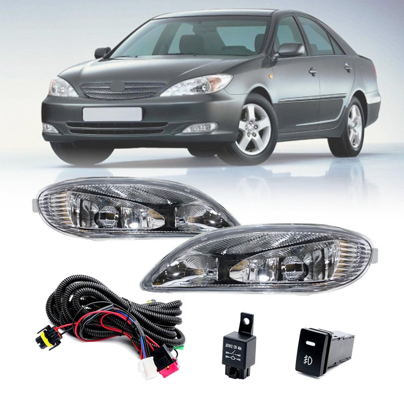 LEVANLIGHT Fog Lights Clear Lens Front Driving Lamps For Toyota Camry 20022004Corolla 20052008Solara 20022003 W 9006 12V 55W Halogen BulbSwitch and Wiring Kit 81220AA01181210AA0112