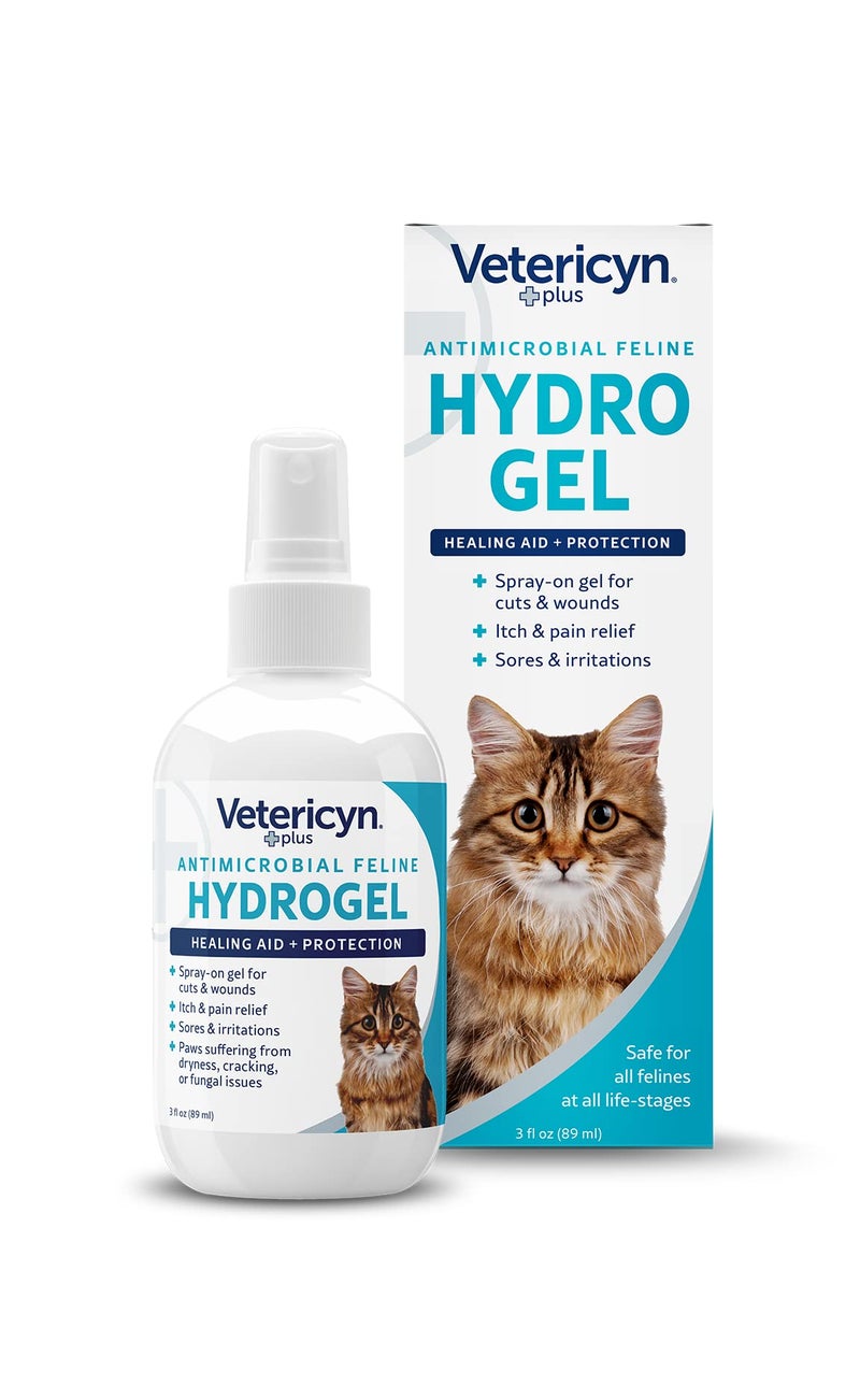 Vetericyn Plus Cat Wound Care Hydrogel Spray | Feline Healing Aid and Wound Protectant, Sprayable Gel to Relieve Cat Itchy Skin. 3 Ounces - Image 1