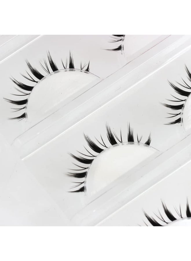 LASGOOS Fake Eyelashes Natural Look False Eye Lashes Daily Strip Cross 711mm Clear Band Lashes Invisible band Lash for Wedding Eye Makeup 3 Pairs GM20 - Image 3