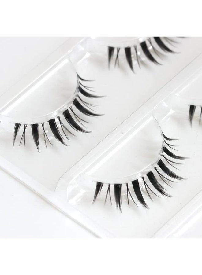LASGOOS Fake Eyelashes Natural Look False Eye Lashes Daily Strip Cross 711mm Clear Band Lashes Invisible band Lash for Wedding Eye Makeup 3 Pairs GM20 - Image 5