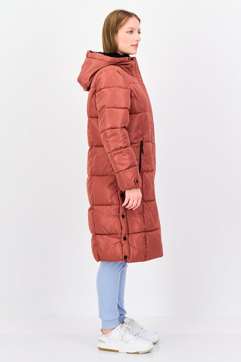 Reebok Women Sportswear Fit Long Sleeve Outdoor Jacket, Dark Orange - Image 4