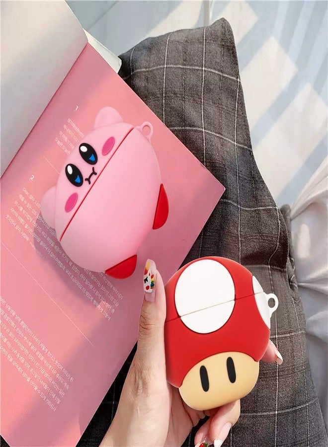 TOLUOHU [2 Pack] TOLUOHU Case for Airpods Pro,3D Cute Cartoon Funny Anime Character for Girls Boys Kids Teens Women,Shockproof Soft Silicone Case with Keychain(New Star Kabi+Mushroom) - Image 3