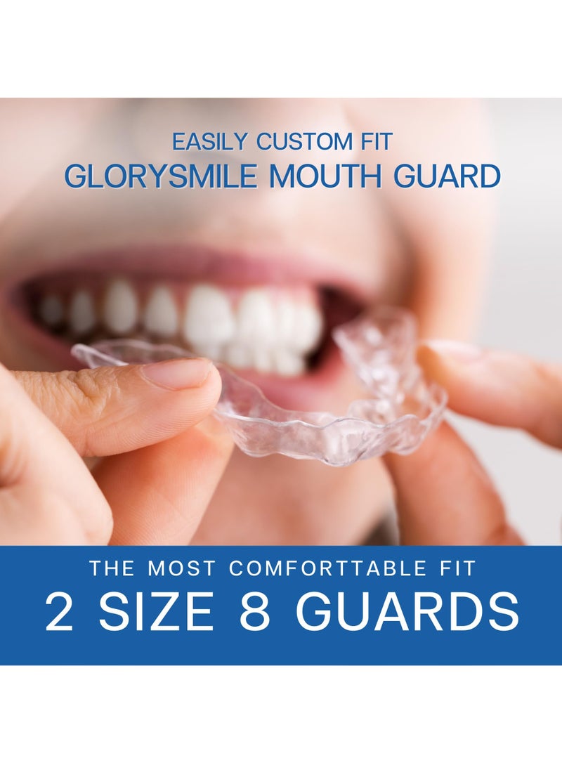 GlorySmile - 8 Pcs 2 Sizes Mouth Guard for Clenching Teeth at Night Upgraded Mouth Guard for Teeth Grinding Moldable Mouth Guard Stops Bruxism and Teeth Grinding with Two Travel Cases Dental Night Guards - Image 1