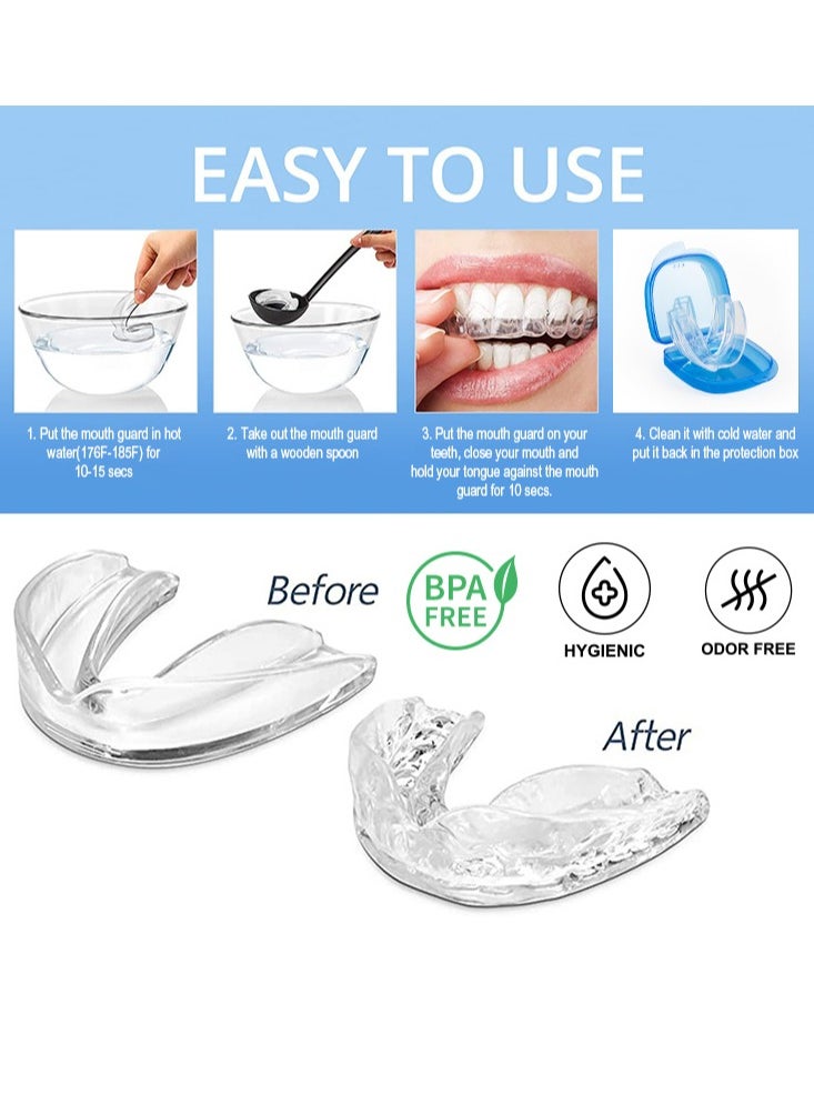 GlorySmile - 8 Pcs 2 Sizes Mouth Guard for Clenching Teeth at Night Upgraded Mouth Guard for Teeth Grinding Moldable Mouth Guard Stops Bruxism and Teeth Grinding with Two Travel Cases Dental Night Guards - Image 1