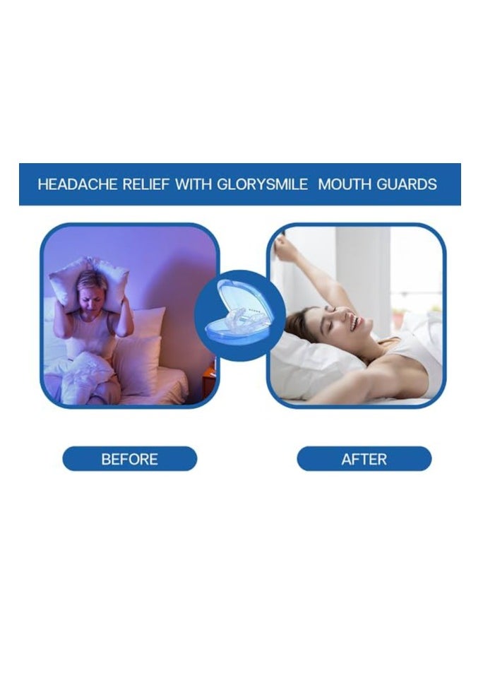 GlorySmile - 8 Pcs 2 Sizes Mouth Guard for Clenching Teeth at Night Upgraded Mouth Guard for Teeth Grinding Moldable Mouth Guard Stops Bruxism and Teeth Grinding with Two Travel Cases Dental Night Guards - Image 1