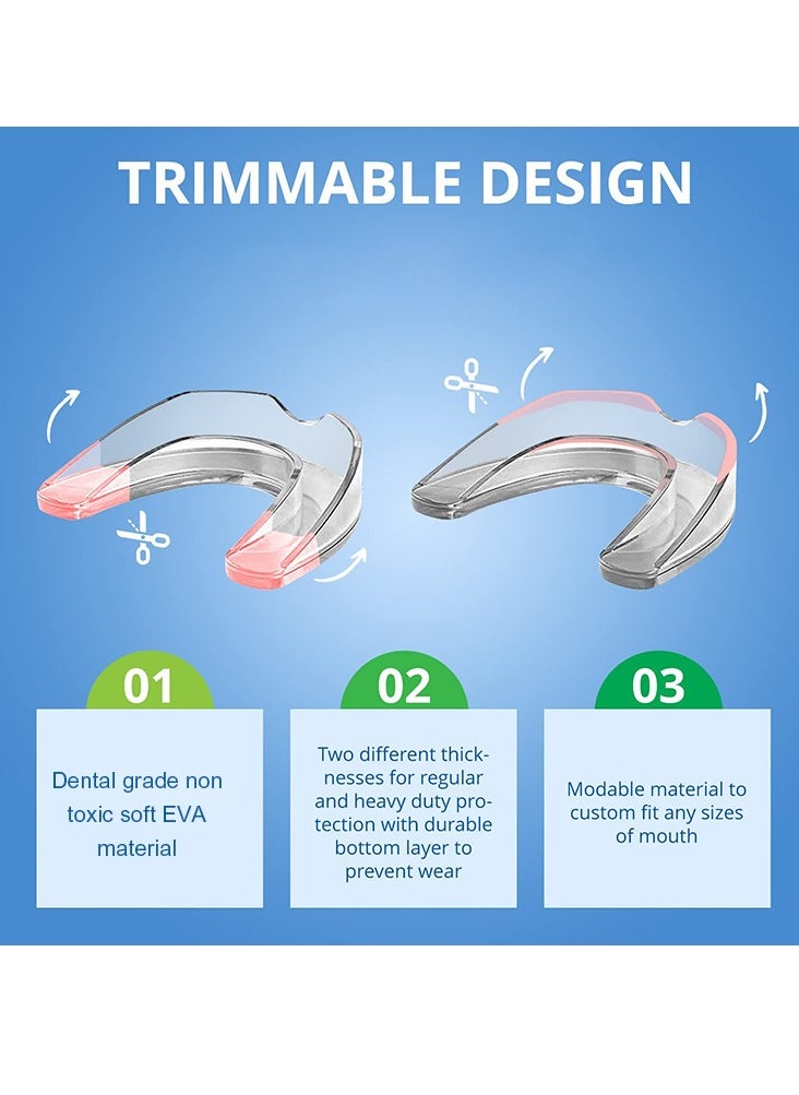 GlorySmile - 8 Pcs 2 Sizes Mouth Guard for Clenching Teeth at Night Upgraded Mouth Guard for Teeth Grinding Moldable Mouth Guard Stops Bruxism and Teeth Grinding with Two Travel Cases Dental Night Guards - Image 1