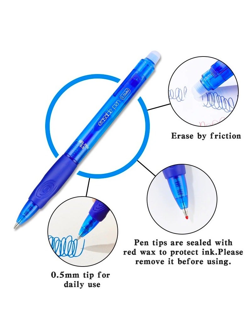 Retractable Erasable Gel Pens, 12-Color Gel Pens With 0.5mm Fine Tip for Writing, Drawing And Note - Image 2