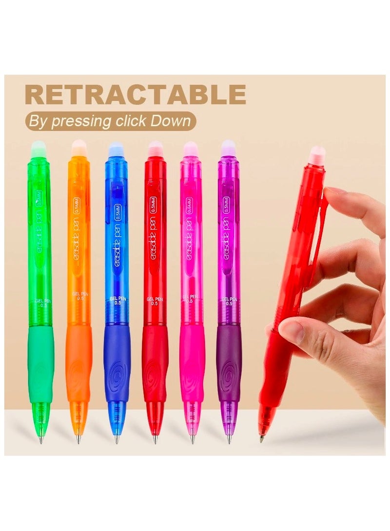 Retractable Erasable Gel Pens, 12-Color Gel Pens With 0.5mm Fine Tip for Writing, Drawing And Note - Image 3