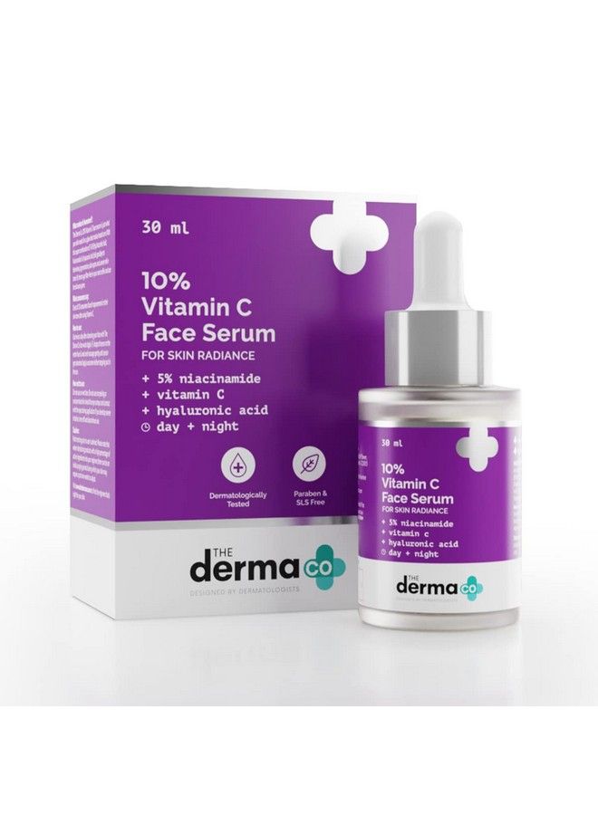 THE derma Co 10% Vitamin C Face Serum With Vitamin C 5% Niacinamide & Hyaluronic Acid For Skin Radiance 30Ml(Dermaco)  - Image 1