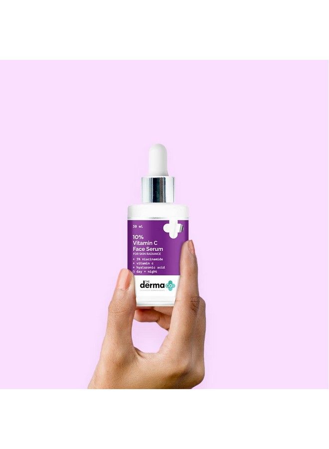THE derma Co 10% Vitamin C Face Serum With Vitamin C 5% Niacinamide & Hyaluronic Acid For Skin Radiance 30Ml(Dermaco)  - Image 3