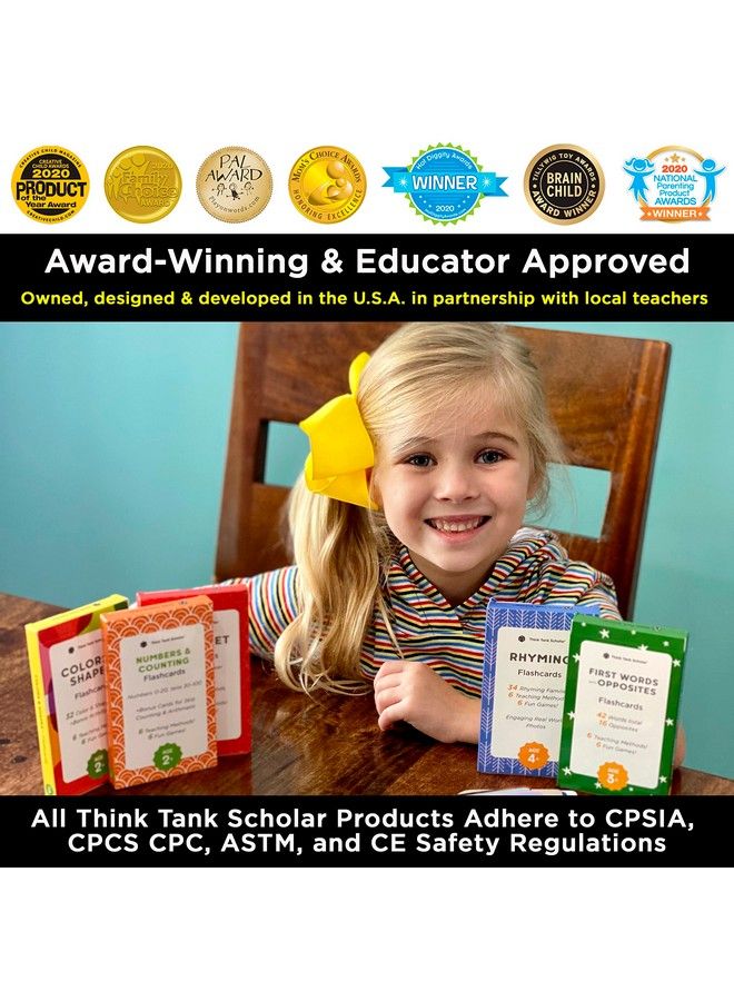 Think Tank Scholar Flash Cards For Preschool Pre K And Kindergarten Set Of 5 180 Cards Learn Alphabets Colors Number Shapes Animals & Sight Words Educational Flashcards For Kids 25 Years  - Image 5