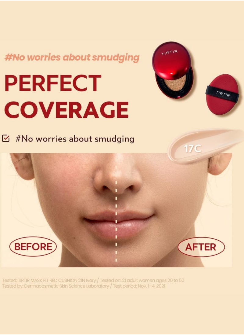 TIRTIR Tirtir Red Foundation - 21W Natural lvory | Flawless Coverage with Skincare Benefits | Hydrating, Long-Lasting, Lightweight Formula for All Skin Types | Reduces Imperfections and Evens Skin Tone  - Image 5