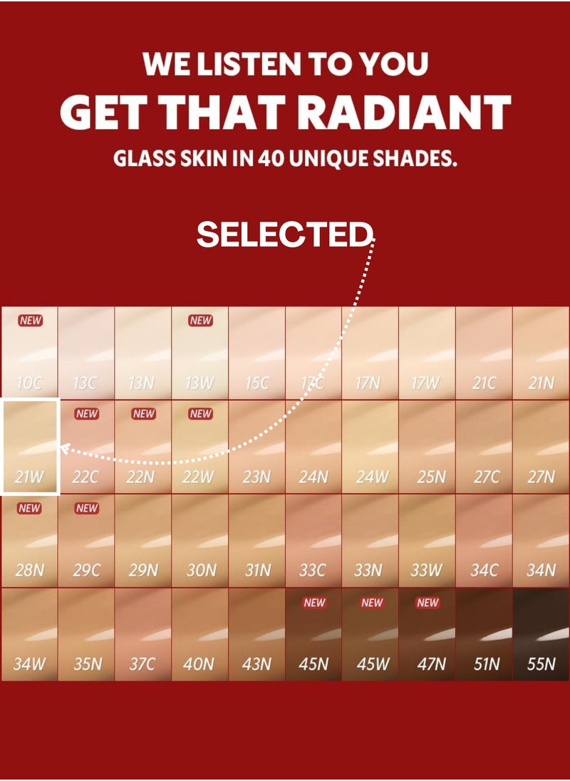 TIRTIR Tirtir Red Foundation - 21W Natural lvory | Flawless Coverage with Skincare Benefits | Hydrating, Long-Lasting, Lightweight Formula for All Skin Types | Reduces Imperfections and Evens Skin Tone  - Image 3