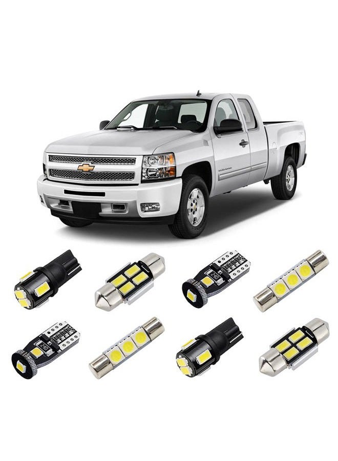 BRISHINE White Interior LED Lights Kit for Chevrolet Silverado/GMC Sierra 2007 2008 2009 2010 2011 2012 2013 Super Bright 6000K Interior LED Bulbs Package + License Plate Lights and Install Tool - Image 1