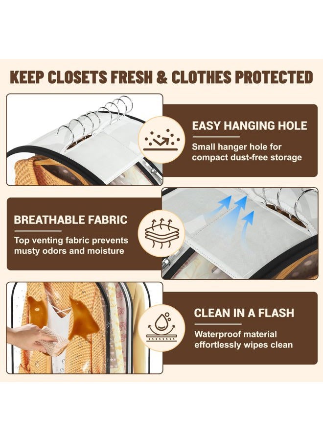 Ramota Garment Bags for Hanging Clothes 40” Long,Ultra Clear Suit Bags for Closet Storage,Moving Organization,Travel Covers with 10" Gussets for Coat, Dress, Shirt and Sweater-2 PCS - Image 4